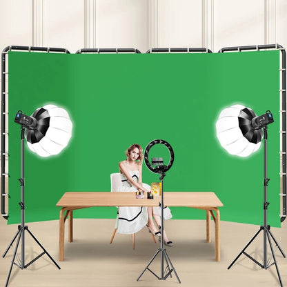 White screen - Foto studio - Achtergrond doek - Panoramische frames - Inclusief opslag tas - Wit - 240 cm x 400 cm - Geschikt voor fotografie of video opnames