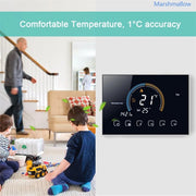 WiFi Slimme Programmeerbare Thermostaat – LCD Touchscreen - Spraakbesturing - APP-bediening - Energiezuinig - Geavanceerde Temperatuurregeling