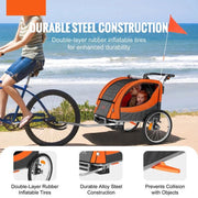 Aanhanger Fiets - Fietskar - Fietskar Voor Kinderen - Kinderfietskar - Fiets Aanhanger - Dubbelzits Drager - Opvouwbaar
