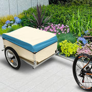 Fietsaanhangwagen - Fietstrailer - 50KG - Beige Blauw - Aluminium