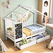 Kinderhuisbed - 90x200cm - Wit - Voor Kinderen - Speelhuis Binnen - Eenpersoonsbed - Kinderbed