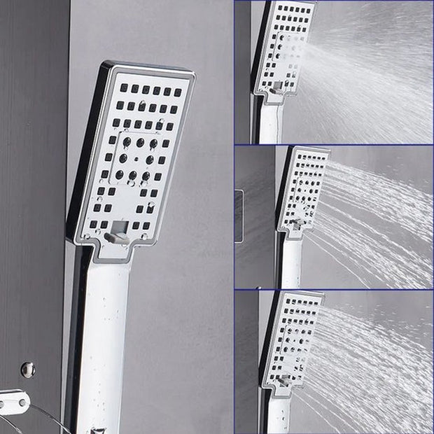 Badkamer Douchekraan - Panel Systemen - Douchekop Regendouche - Mengkraan Douche - LED-Licht Douchepaneel - Waterval Regendouchekop - SPA-Massagejets - Douchekolomtoren - Digitale Watertemperatuurweergave - Zwart