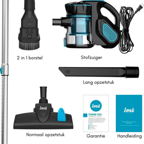 Corded Stick Vacuum Cleaner - Handheld Stick Vacuum Cleaner - Handheld Vacuum Cleaner Best Seller - Handheld Vacuum Cleaner - 18Kpa - 600W - 220V - 79dB - Black &amp; Blue