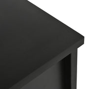 Dressoir - Zwart - met 3 Deuren - Veel Opbergruimte - Kunstrotan Deuren en Metalen Handgrepen - is een Accentstuk in de Eetkamer - Woonkamer en Keuken