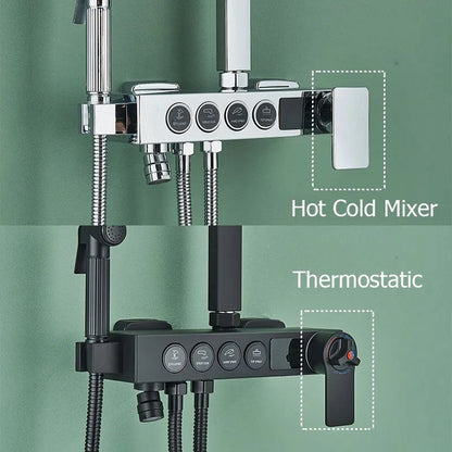 Black Bathroom Shower Faucet Set - Shower Faucet - Smart Digital Display - Shower Mixer - Shower Head