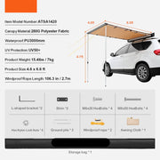Voertuigluifel - Autozijluifel Pu300cm - Uv50+ Anti-Ultraviolet - Zeer Geschikt voor Kamperen FamiliereüNie - 6.6 x 8.2 ft