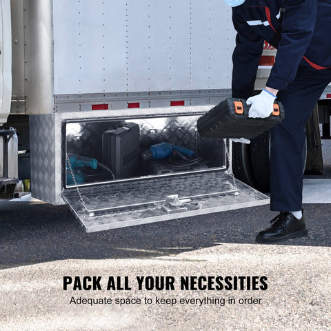 Chassis Vrachtwagen Box - 76,2 x 35,5 x 40,5 cm - Pick-Up Opbergbox met Slot en Sleutel - Aluminium - Geschikt voor Vrachtwagens - Bestelwagens - Aanhangers - Enz.