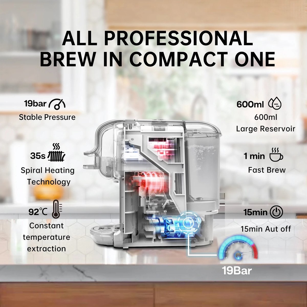 Koffiezetapparaat - Koffiecupmachine - Koffiemachines - Koffie apparaat - Meerdere capsules - Heet en koud - 5 in 1 - Zwart