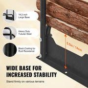 Firewood rack - Outdoor wood storage - Wood storage - With waterproof cover - 132x36x117cm