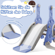 Glijbaan - Binnen en buiten - Baby - 1 jaar tot 3 jaar - BPA-vrij - Speeltoren 4 in 1 - Blauw/Grijs