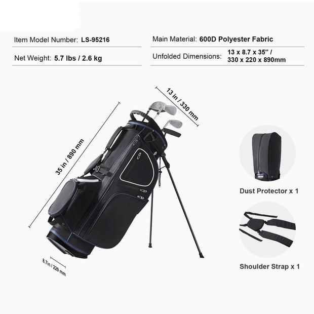 Golfbag – Waterdichte en Duurzame Golftas – 14-Vaks Indeling – 11 Opbergvakken – Comfortabel - Draagbaar en Stofdicht