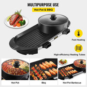 Hotpot Electrisch - Hotpot Pan - Hotpot - Stomer - Slowcooker - Grillplaat - Stoompan - Bbq - Zwart