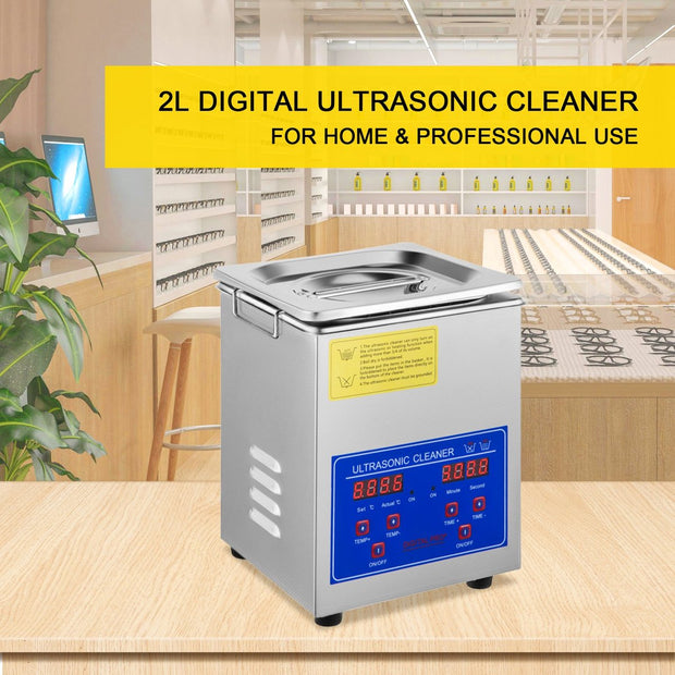 Ultrasoon Reiniger - Professionele Ultrasone Reinigingsapparaat - Digitale verwarming Timer - Sieraden - Brillen -Tanden - Roestvrij Staal - Zilver