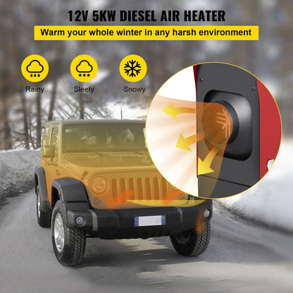 Diesel Standkachel - 5KW 12V - Luchtverwarmer - met Intelligente LCD-monitor en Afstandsbediening - Auto Heater - Voor Auto's - Bussen - Campers - Vrachtwagens - Technische Voertuigen