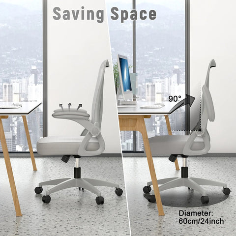 Ergonomische Bureaustoel - Bureaustoelen voor Volwassenen - Office Chair - Gamestoel - Kantoorstoel - Volledig Verstelbaar - Incl. 3D-verstelbare Armleuningen & Verstelbare Lendensteun - Wit/Grijs