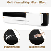 Modern Tv-kast - in Wit - Met een Uniek Patroon - 170x38x42cm - voor Televisie tot 80 inch - Twee Deuren - Kabelbeheer