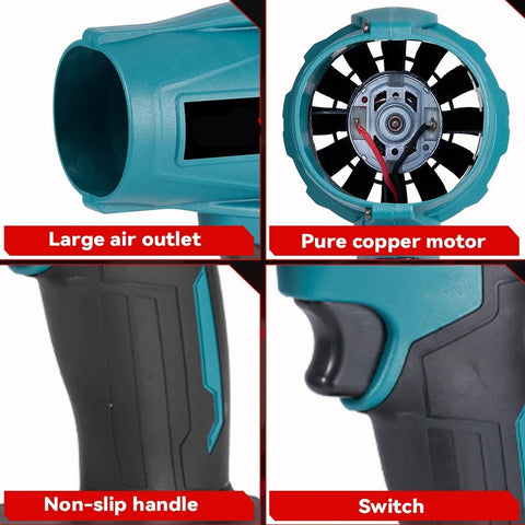 Elektrische Turbo Blower - Luchtblazer - Jet Fan - Power Blower - Industriële Turbo Ventilator - Professionele Luchtblazer - 1200W - 18V - 2 Accu's - 23Ah - Lichtgewicht - Snel Droog - Reiniging - Comfortabel Gebruik