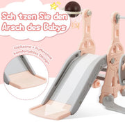 Glijbaan Met Schommel Voor Kinderen - Roze - Glijbaan Peuter - Voor Binnen en Buiten - Glijbaan