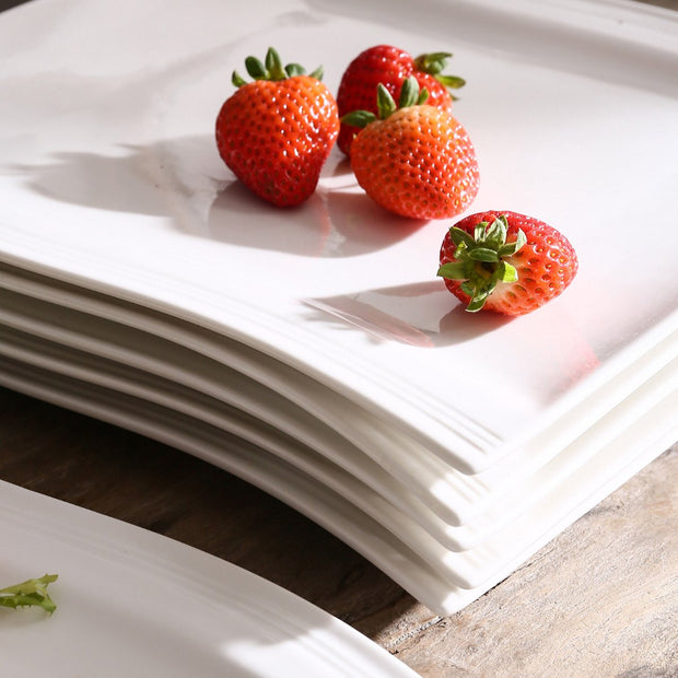 Dinnerware set - 6 persons - Porcelain - 6 pieces - Plate set 6 persons - Plate set 6 pieces - White