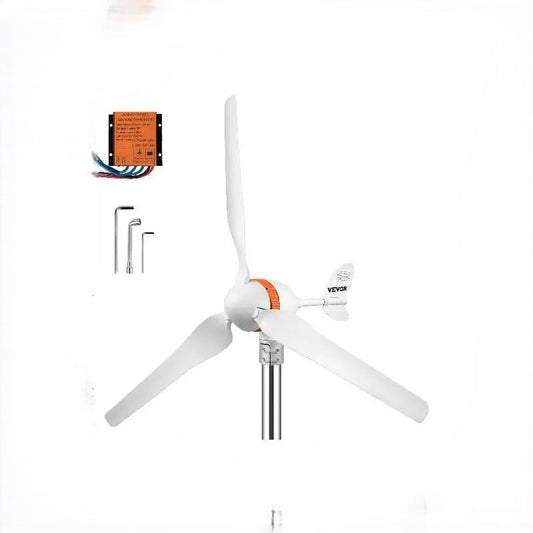 Wind Turbine - Windmolen Bouwpakket - Windgenerator - Windmolen Generator - Wind Energie 400W - 3 Blades - Wit