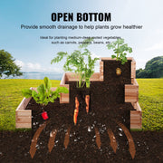Verhoogd Bed Plantenbak – 113 x 113 x 51 cm – Dennenhouten Groentebed – Bloembak Kruidenbed – Tuinbed voor Groenten, Fruit, Kruiden en Vetplanten
