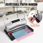 Spiraalbindmachine - IJzeren Basis + ABS-Kunststof Behuizing - Efficiënt en Schoon Inbinden - Compatibel met Verschillende Maten - Robuust en Duurzaam - Inclusief Accessoires