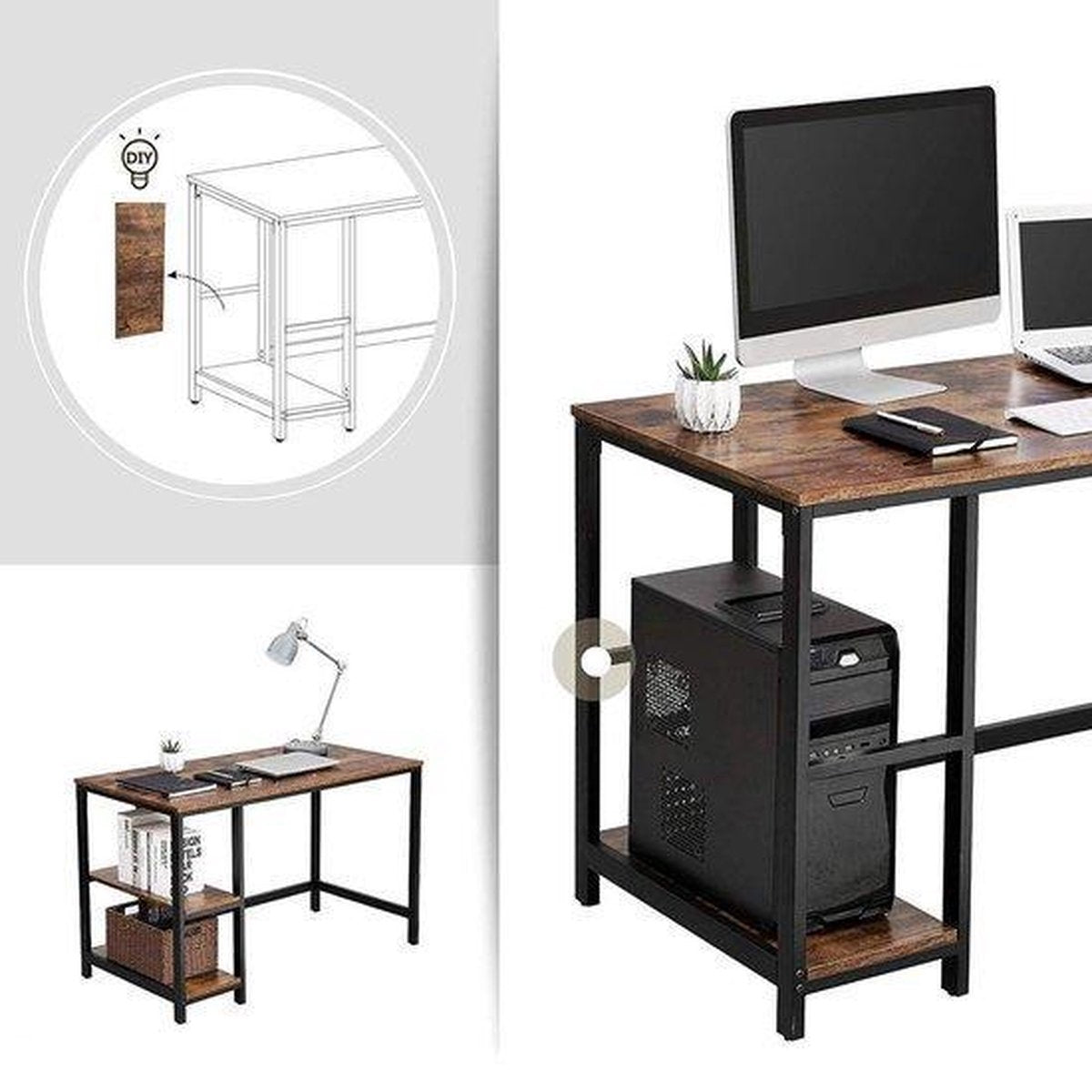 Desk with vintage look - Computer table - Vintage