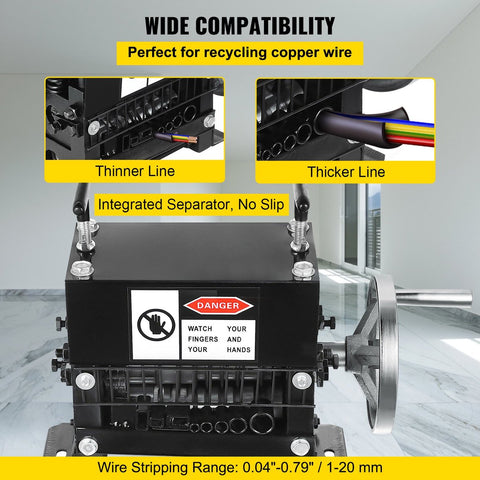 Koperdraad-strippingmachine - 1-20 mm - Handmatige draadstrippingmachine - 8 kanalen en 7 snijbladen - voor het verwijderen van plastic en rubberen isolatie