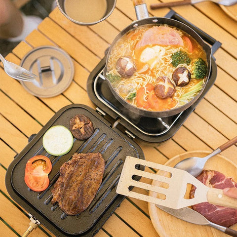 Mini Kampeerfornuis Opvouwbaar - Opvouwbaar Camping Kookstel - Kampeer Kookstel - Campingfornuis - Blauw - Met Koffer - 2000W