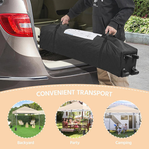 Pop-up tuinpaviljoen - 3x3m - met UV-bescherming en verstelbare hoogte - Waterdicht - Gemakkelijk te verplaatsen - Beige