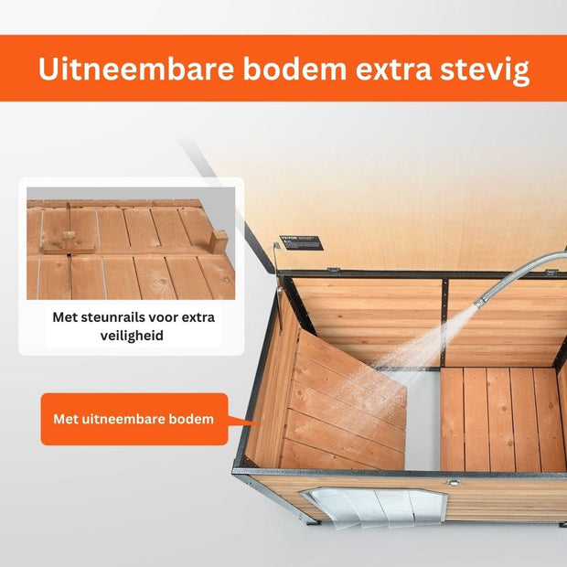 Hondenhok - Uitneembare bodem - Anti-roest - Hondenhok binnen - Weerstbestendig - Hondenhok buiten - 110x75x85 cm