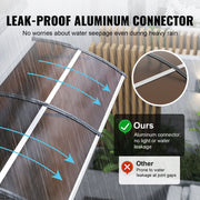 Luifel voor Ramen en Deuren - 6mm Dikke - PC-Zonweringspanelen - UPF 50+ Bescherming - Waterdichte - Eenvoudige Installatie - Bruine Printplaat - Zwarte Beugels - Geschikt voor Buiten (38x78 Inch)