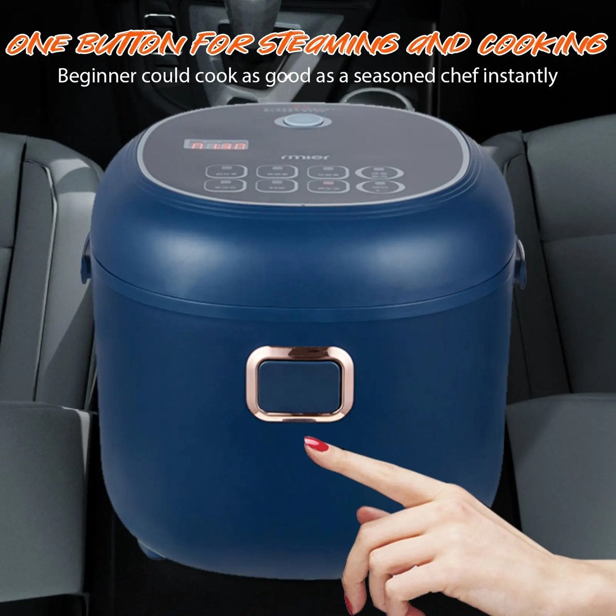 Rijstkoker - Multicooker - 3-4 Mensen - Stomer - Opwarmmaaltijden - 5 Laags - Vrachtwagen - Auto - Thuis - Werk - 12V / 24V - 200W - Blauw