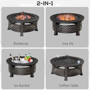 Vuurschaal - 2-in-1 functie - Grill - Camping Grill - Vuurkorf - Vuurplaats