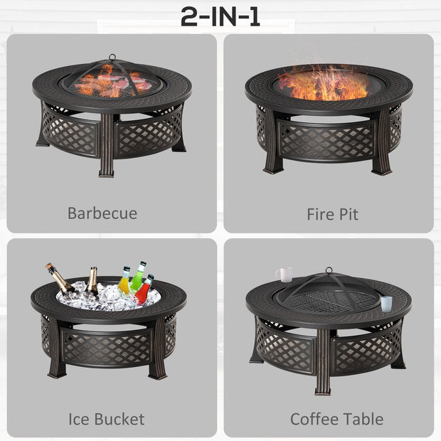 Vuurschaal - 2-in-1 functie - Grill - Camping Grill - Vuurkorf - Vuurplaats