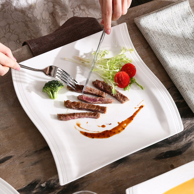 Dinnerware set - 6 persons - Porcelain - 6 pieces - Plate set 6 persons - Plate set 6 pieces - White