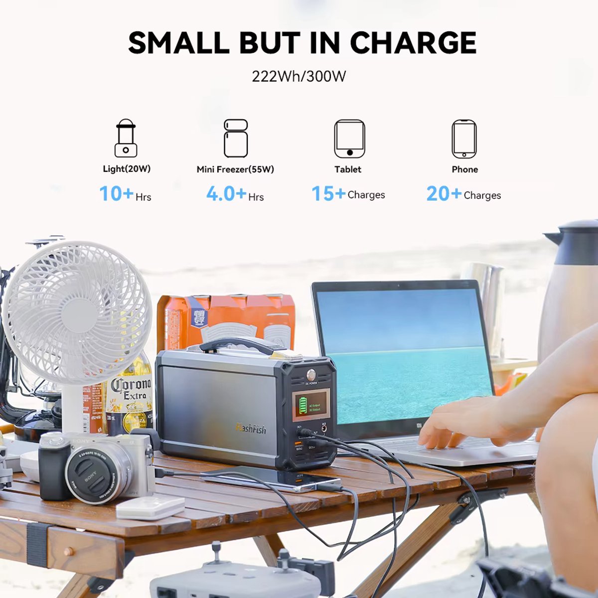 Draagbare Energie Generator - 222WH Batterij met AC - Utgang - Outdoor - Camping - Indoor - 300W