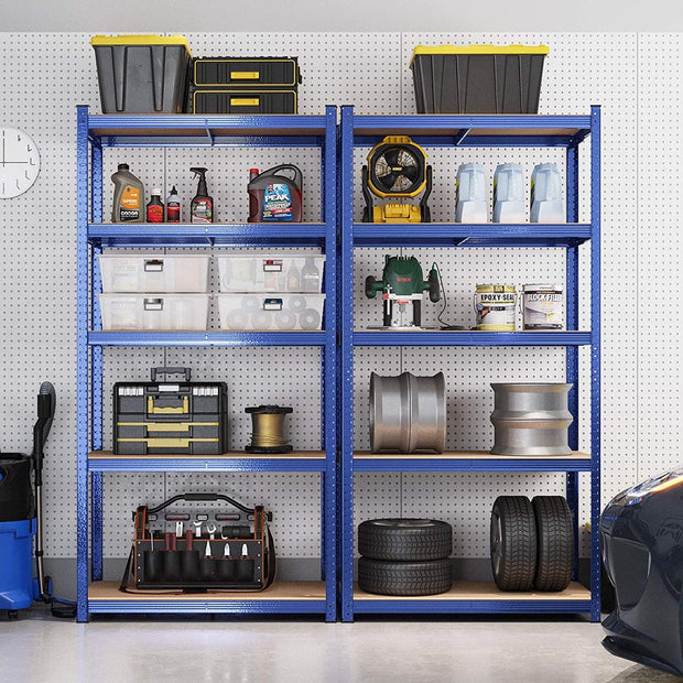 Zware Metalen Magazijnstelling - 200x100x50 cm - Draagvermogen 875KG - 5-Laags Verstelbare Opslagrek - Blauw