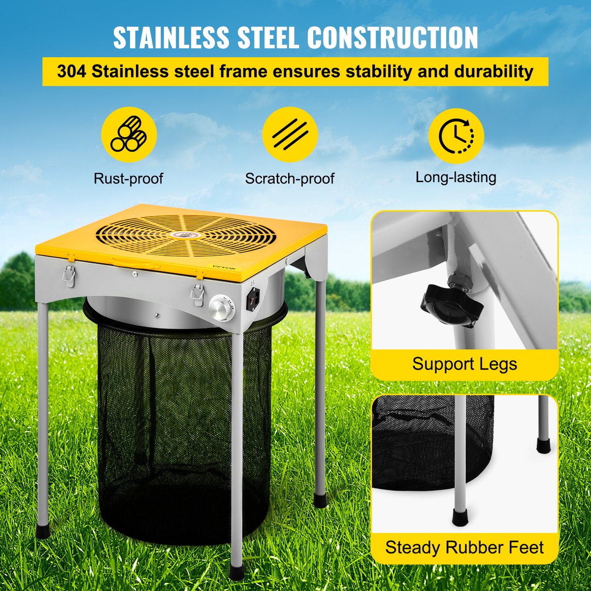 Tafelblad Trimmer - Bladknop Trimmer - Hydrocultuur 3 Snelheden - Met 6 Extra Mesjes - 304 Roestvrij Staal - 18 inch - 60W