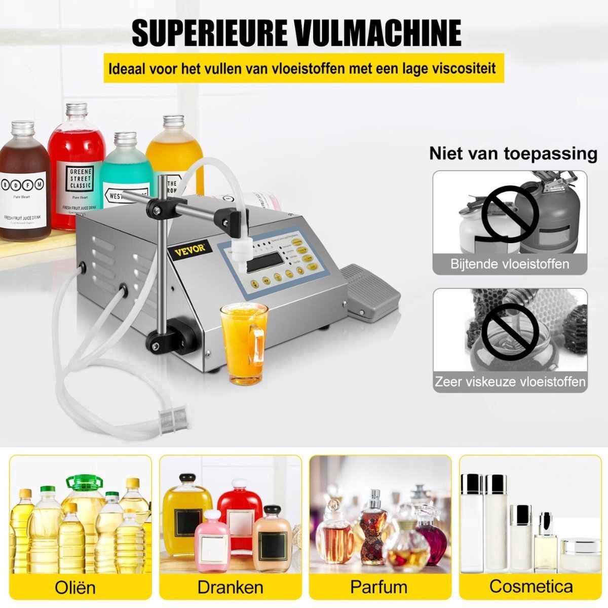 Vulmachine Vloeistof - Pneumatische Flessenvuller - Vulautomaat - 3,5L - QUORE