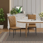 Chairs - Set Of 4 - Dining Room Chairs - Brown - Faux Leather - Dining Room - Upholstered - 94.5x41x43 Cm - Modern