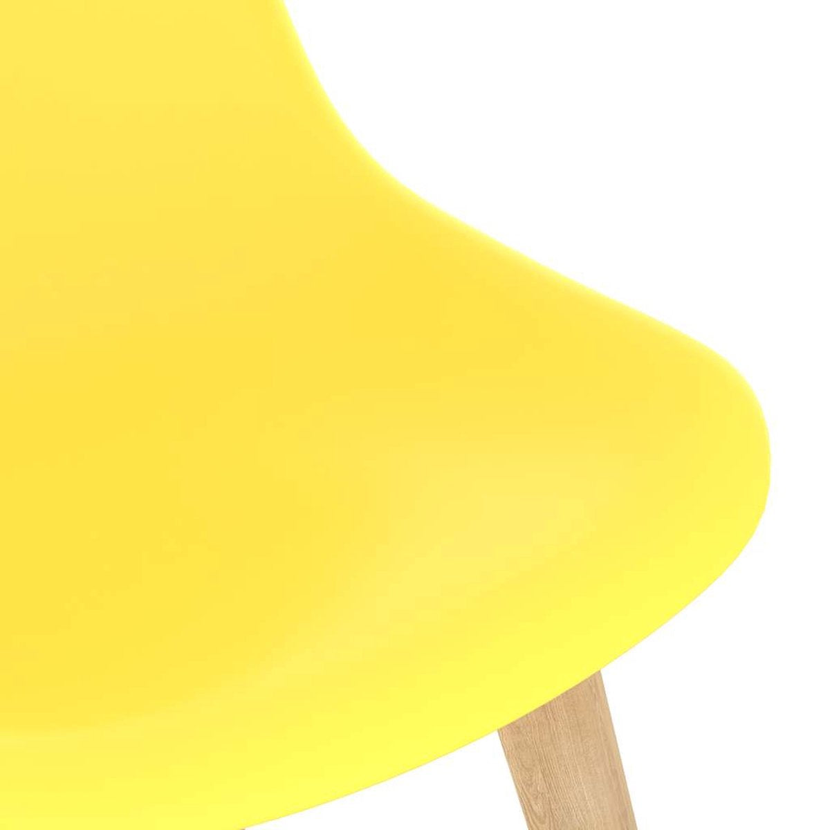 Eetkamerstoelen - 6 stuks - Kunststof - Geel Eetkamerstoelen - Keukenstoelen - Gel Stoelen - Houten Stoelen - Comfortabele Stoelen - Geel