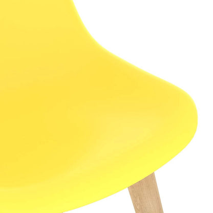 Eetkamerstoelen - 6 stuks - Kunststof - Geel Eetkamerstoelen - Keukenstoelen - Gel Stoelen - Houten Stoelen - Comfortabele Stoelen - Geel