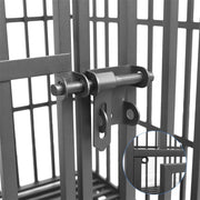 Robuuste Hondenbench - Zware Uitvoering - Verrijdbaar - Dubbele Deur - Losse Bodemplaat - 107x77,5x94cm