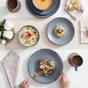 Luxe Serviesset – 32 delig – 8 persoons – Porselein - Bordenset – Dinner platen – Dessertborden - Kommen - Mokken - Schaaltjes -Grijs