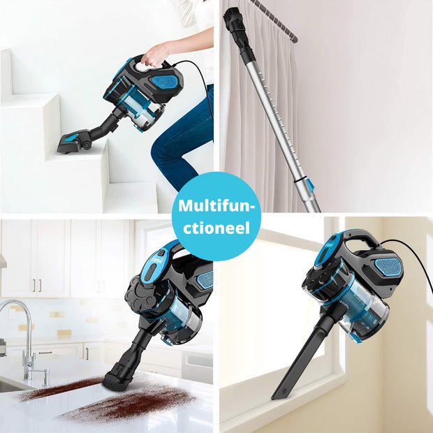 Corded Stick Vacuum Cleaner - Handheld Stick Vacuum Cleaner - Handheld Vacuum Cleaner Best Seller - Handheld Vacuum Cleaner - 18Kpa - 600W - 220V - 79dB - Black &amp; Blue