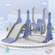Glijbaan - Binnen en buiten - Baby - 1 jaar tot 3 jaar - BPA-vrij - Speeltoren 4 in 1 - Blauw/Grijs