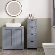 Badkamer organizer - Kast - Badkamerkasten - Badkamer - Kast - 30 cm x 82 cm x 30 cm - Lichtgrijs