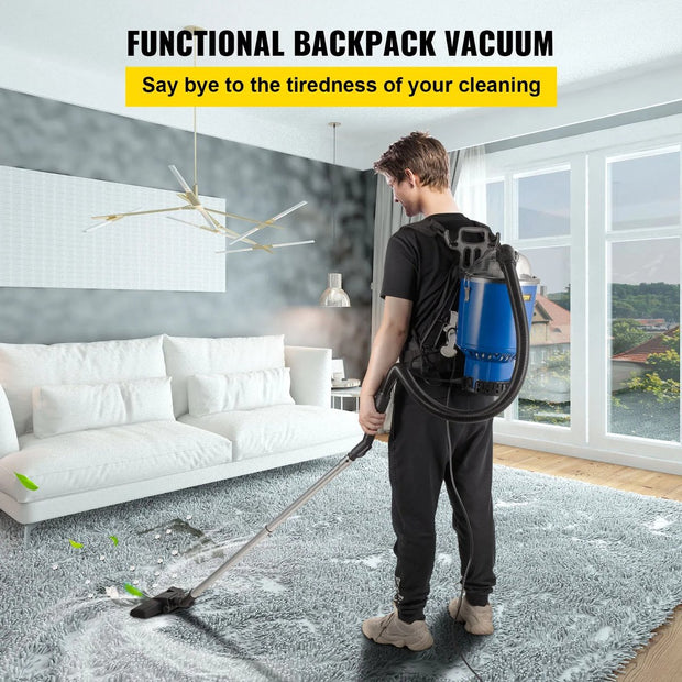 Vacuum Cleaners – 4L Commercial Industrial Backpack Vacuum Cleaner - 5 in 1 Lightweight with HEPA Filter - 1000W - 220V