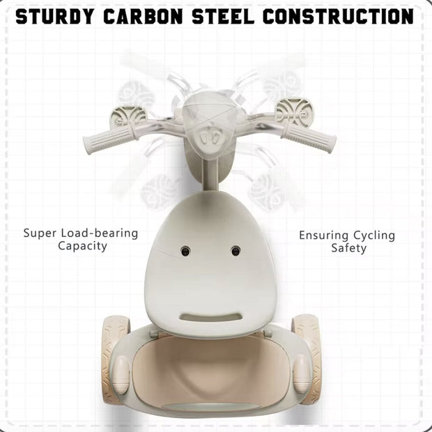 Tricycle - Children's bike - Toddler bike - PU wheels - Shock absorption - Foldable - Adjustable saddle - With light - blue